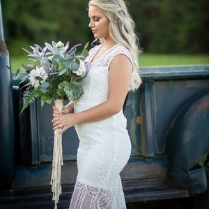 Long Macrame Wedding Bouquet Wrap
